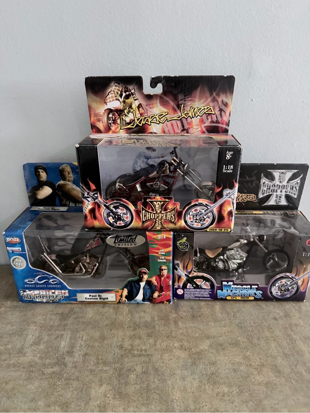 Die-Cast Chopper Motorcycle Toy - Black and Chrome -